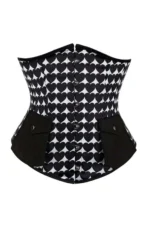 Heart Print black Underbust Gothic Corset curvycorset.com