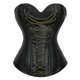 Leather Women’s Chain Gothic Corset curvycorset.com