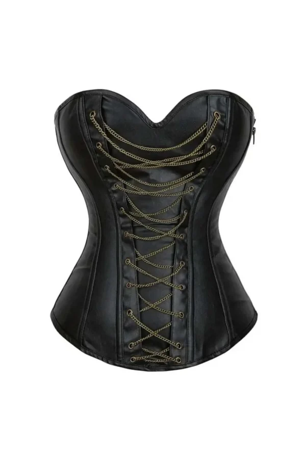 Leather Women’s Chain Gothic Corset curvycorset.com