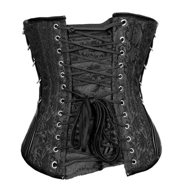 Black Brocade Steel-Boned Punk Gothic Underbust Corset curvycorset.com