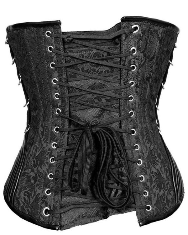 Black Brocade Steel-Boned Punk Gothic Underbust Corset curvycorset.com