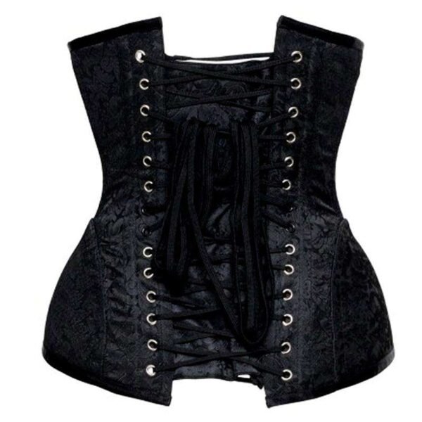 Black Floral Brocade Heavy Duty Underbust Waist Trainer curvycorset.com