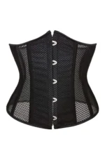 Gothic Black Mesh Boned Underbust Waist Training Corsets curvycorset.com