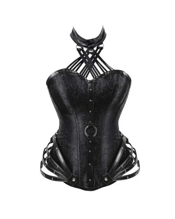 Gothic Punk Overbust Lingerie Bustier Steel Boned Corset curvycorset.com