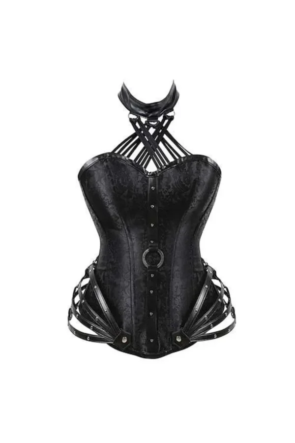 Gothic Punk Overbust Lingerie Bustier Steel Boned Corset curvycorset.com
