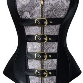 Steel Bones Steampunk Vintage Faux Leather Zipper