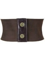 Underbust Punk Corset Brown Leather Belt