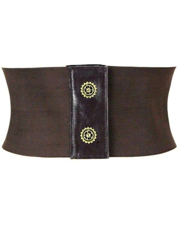 Underbust Punk Corset Brown Leather Belt