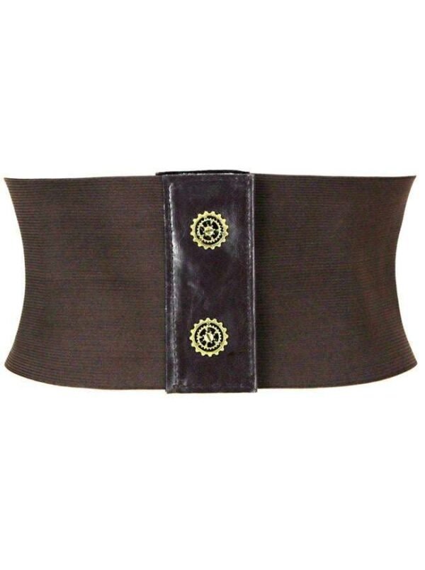 Underbust Punk Corset Brown Leather Belt