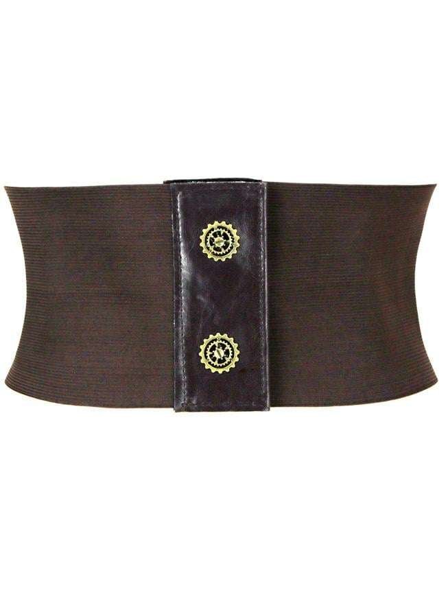 Underbust Punk Corset Brown Leather Belt