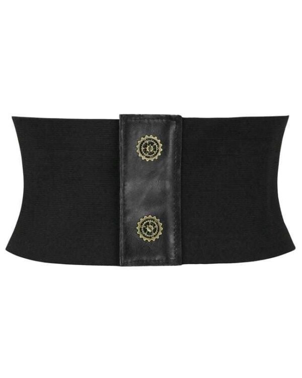 Underbust Black Corset Elastic Steampunk Waist Cinch Belt