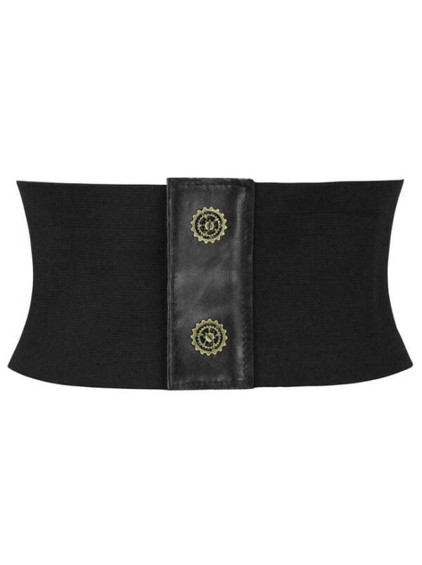 Underbust Black Corset Elastic Steampunk Waist Cinch Belt