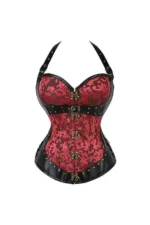 Red Gothic Overbust Corset Lingerie Bustier curvycorset.com
