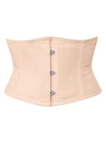 Open Bust Beige Waspie Short Cotton Corset