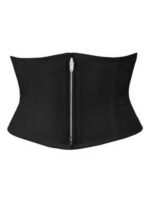 Open Bust Short Black Cotton Wapsie Corset