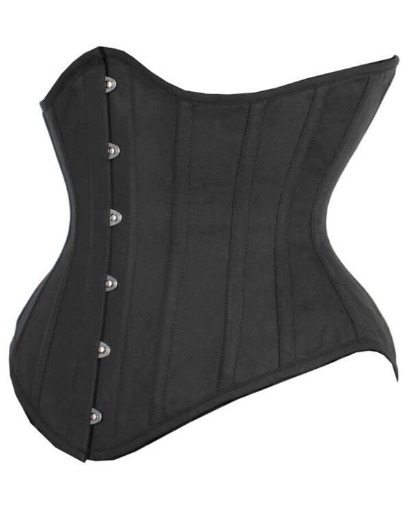 Open Bust Black Cotton Rib Corset