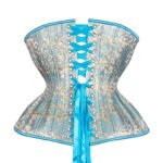 Extreme Corset Blue Brocade Cupped Long Silhouette