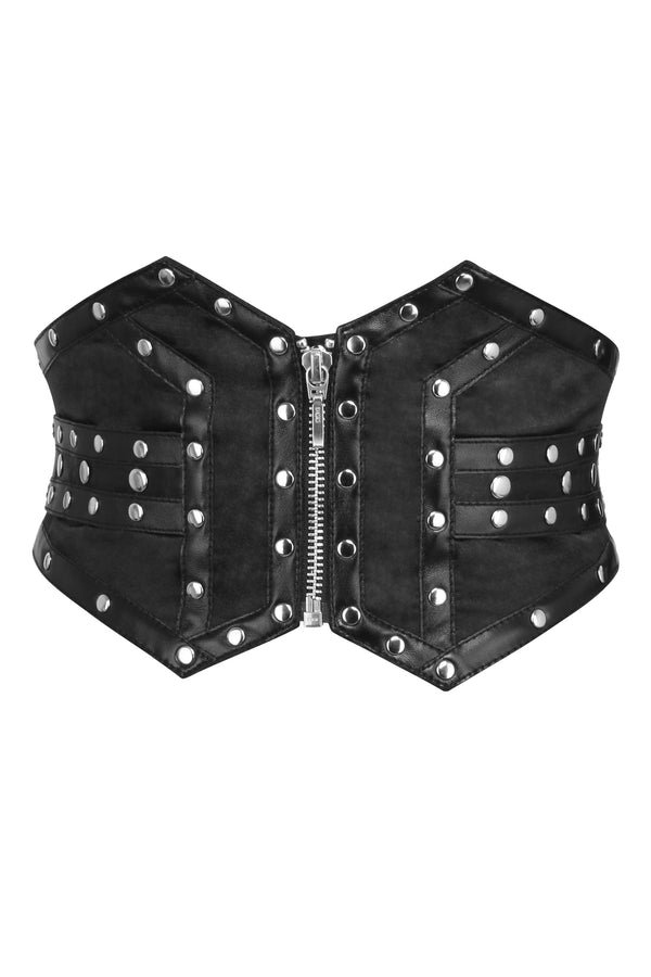 Underbust Gothic Corset Belt Black Studded Corset Inspired Belt