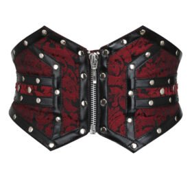 Underbust Maroon Corset Belt Studded Corset Inspired Belt