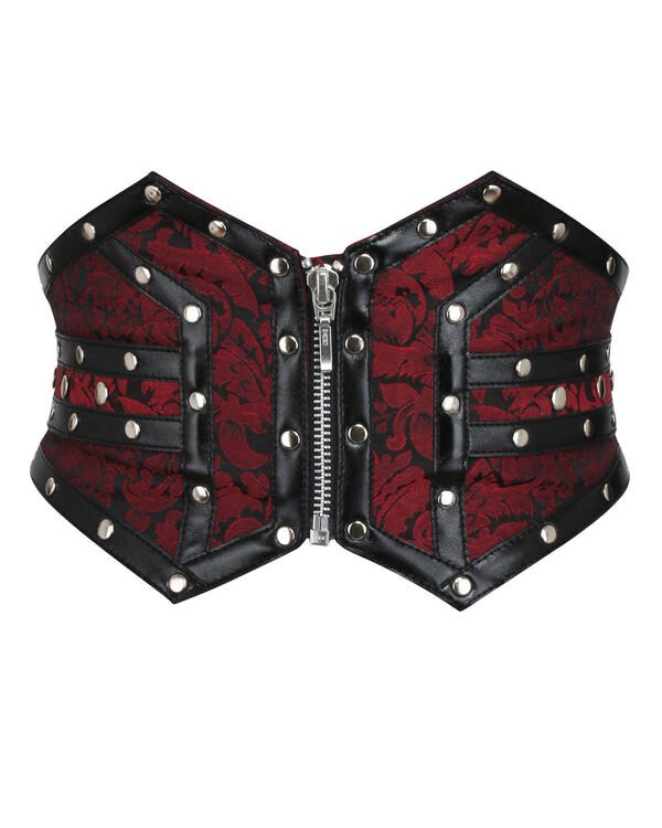 Underbust Maroon Corset Belt Studded Corset Inspired Belt