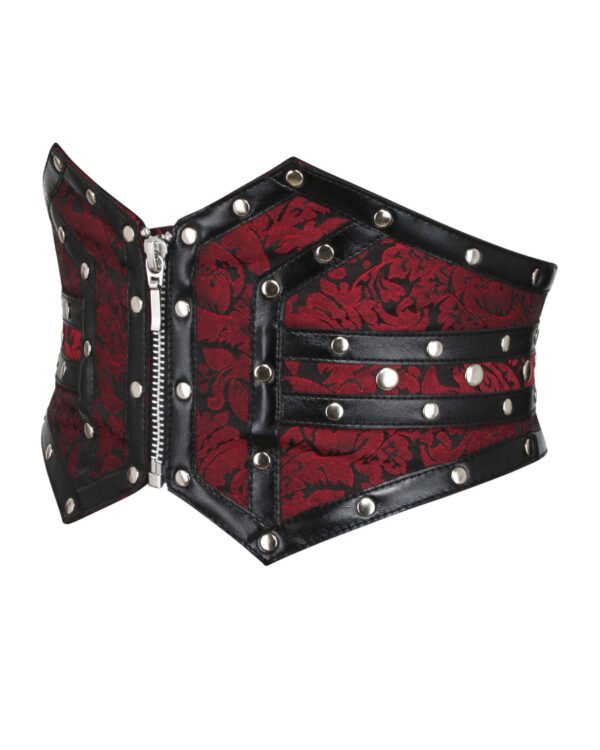 Underbust Maroon Corset Belt Studded Corset Inspired Belt