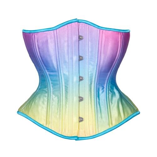 Extreme Corset Rainbow Regular Hourglass Satin Corset