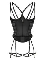 Black Open Cup Breast Gothic With Garters Corset curvycorset.com