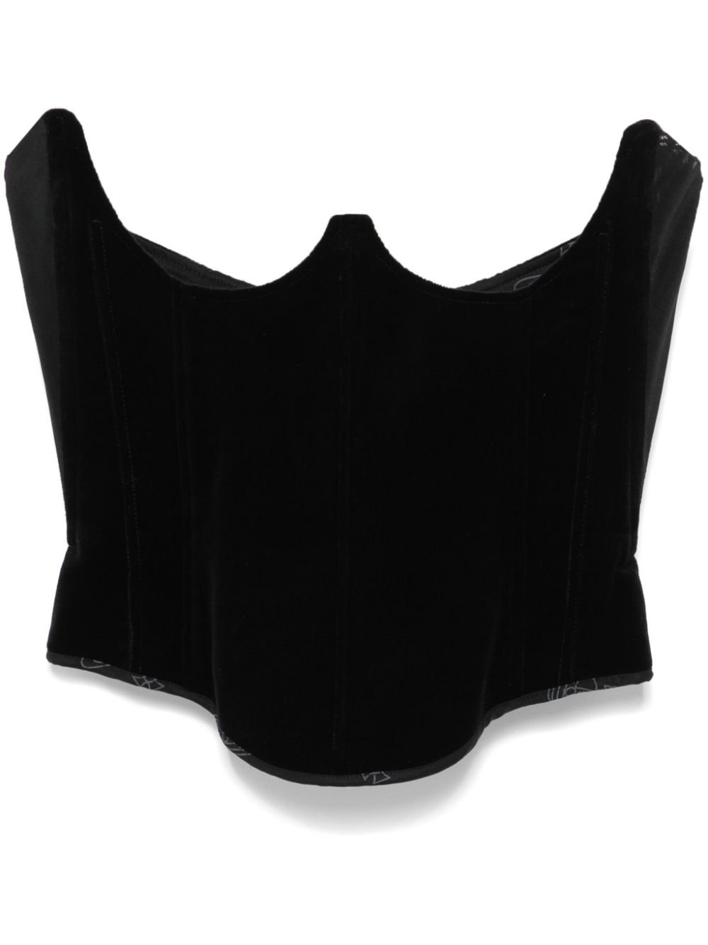 Open Cup Black Cotton Corset