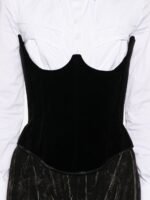 Open Cup Black Cotton Corset