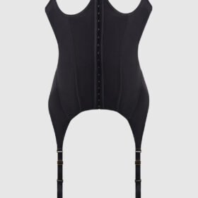 Open Cup Breast Corset Long Curvy Torso With Garters