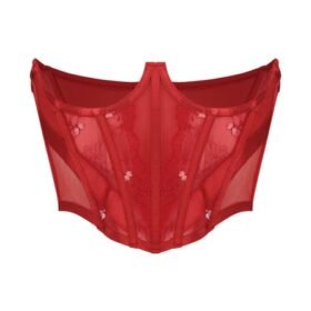 Open Cup Corset Top Steel Boned Red Cupless bustier