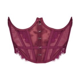 Open Cup Bustier With Hook Closure Laced Corset