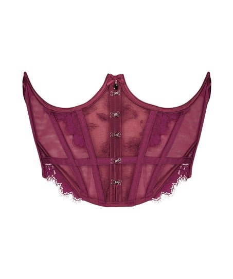 Open Cup Bustier With Hook Closure Laced Corset