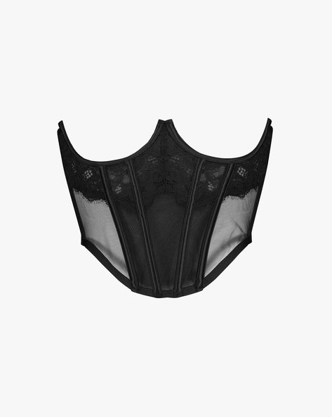 Open Cup Breast Black Underwire Corset