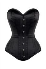 Classic Long Black Steel Boned Waist Taming Corset curvycorset.com