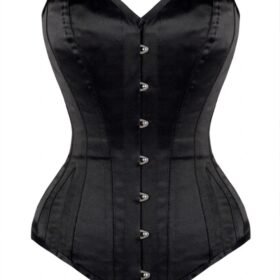 Classic Long Black Steel Boned Waist Taming Corset curvycorset.com