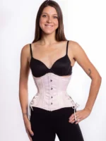 Satin Waspie Hourglass Curvy Cupless Corset with Hip Ties