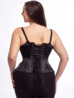 Satin Waspie Hourglass Curvy Cupless Corset with Hip Ties