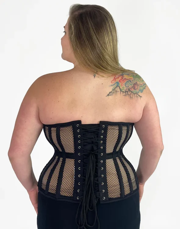 Plus Size Mesh Hourglass Curvy Longline Corset Top