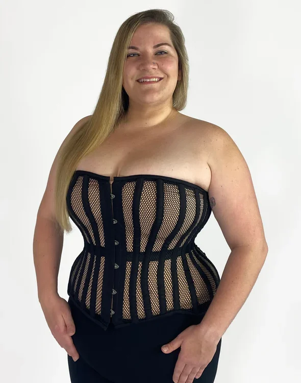 Plus Size Mesh Hourglass Curvy Longline Corset Top