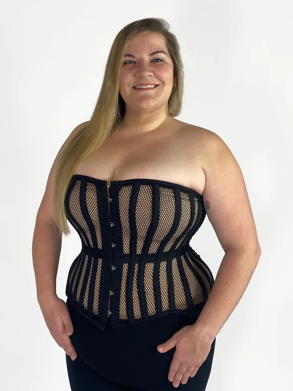 Plus Size Mesh Hourglass Curvy Longline Corset Top
