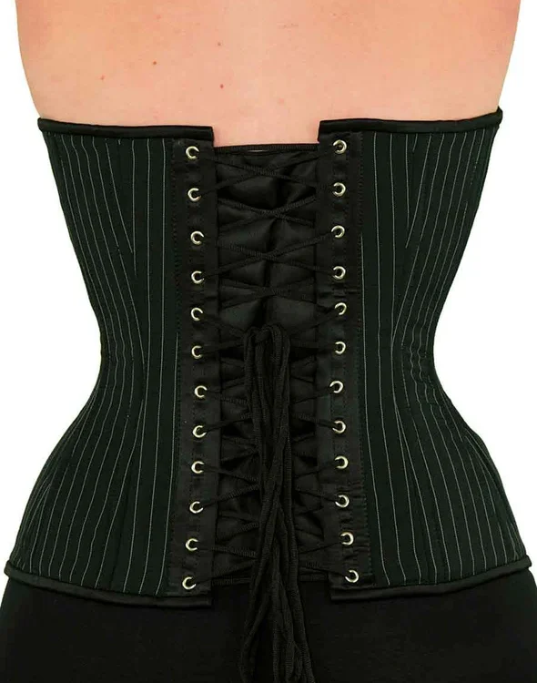 Plus Size Pinstripe Hourglass Curvy Longline Corset Top