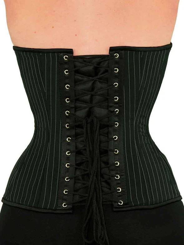 Plus Size Pinstripe Hourglass Curvy Longline Corset Top