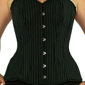 Plus Size Pinstripe Hourglass Curvy Longline Corset Top