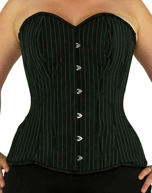 Plus Size Pinstripe Hourglass Curvy Longline Corset Top