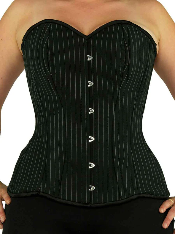 Plus Size Pinstripe Hourglass Curvy Longline Corset Top