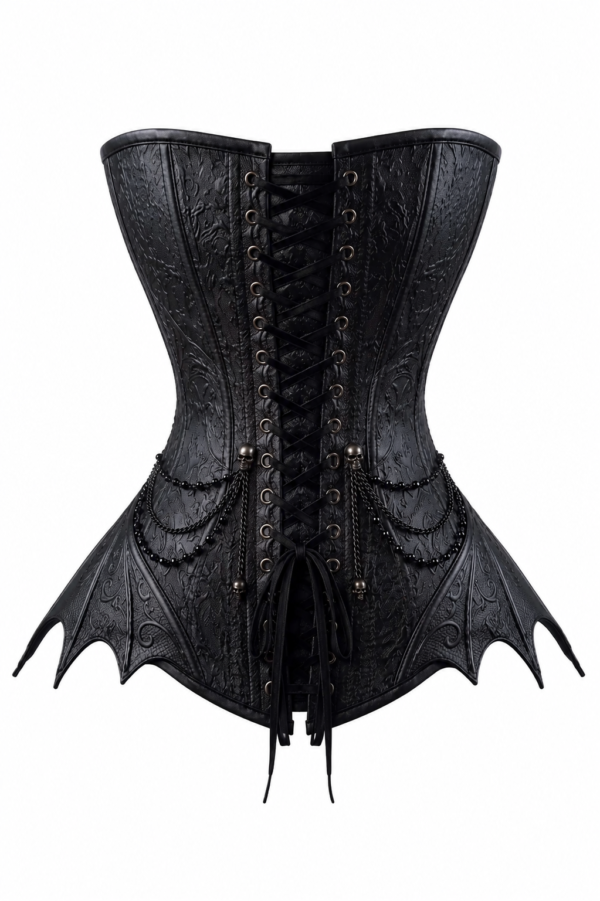Black Gothic Bat Wing Overbust Corset curvycorset.com