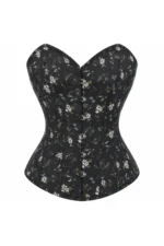 Ditsy Floral Printed Cotton Overbust Steel Boned Corset curvycorset.com