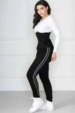 Black Cotton Twill Classic Underbust Waist Trainer With Hip Gores - Image 3