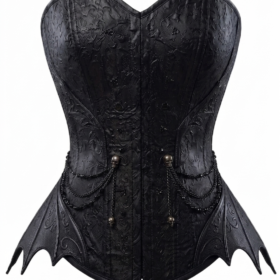 Black Gothic Bat Wing Overbust Corset curvycorset.com